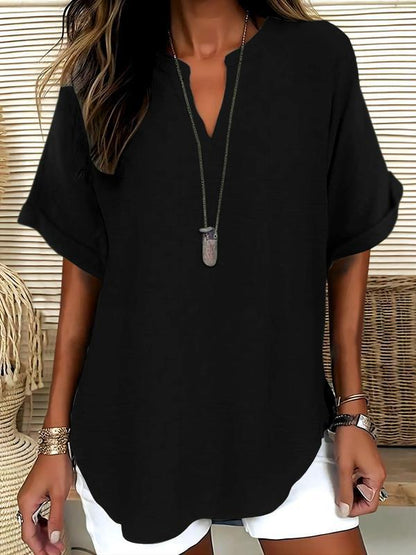 GraceFit – Elegant Comfort Blouse – Black / S（4-6）