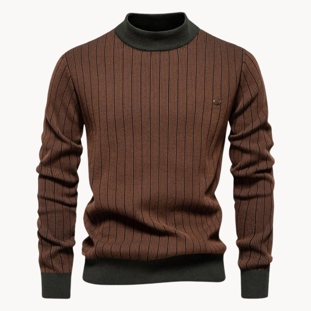 Quincy Striped Sweater – Brown / S
