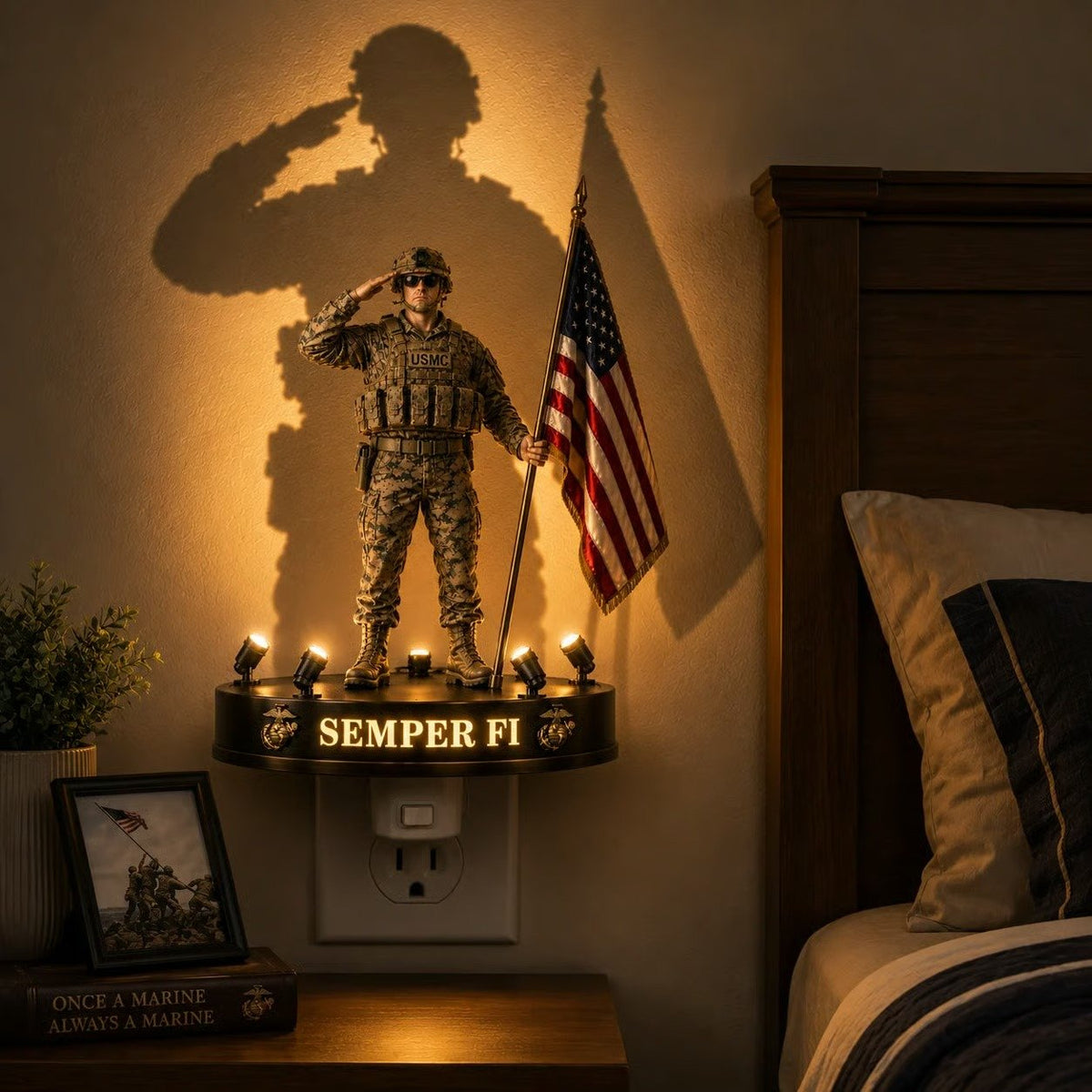 SemperGlow – USMC Semper Fi Shadow Night Light – BUY 1