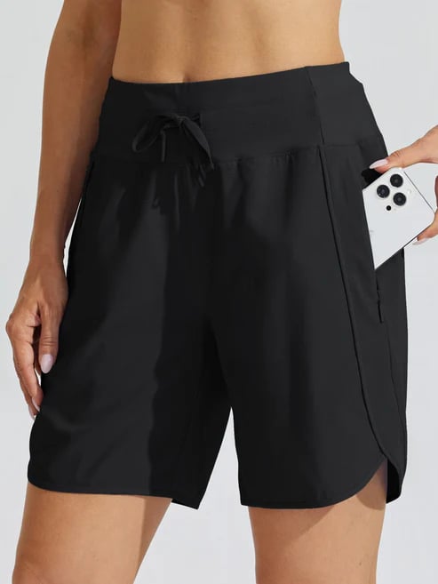 AthletiQ – Women’s Active High Rise Running Shorts – Black / XS