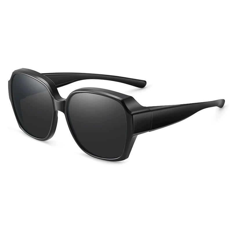 VisionGuard - UV400 Over-Glasses Polarized Sunglasses – Black