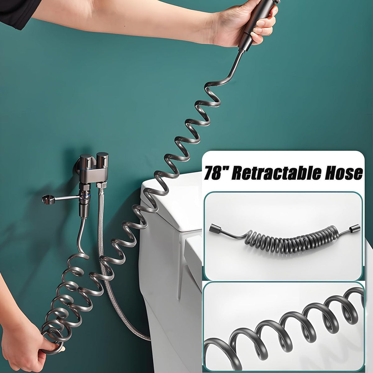 1-In-2-Handheld Out Dual Control Valve Bidet Sprayer for Toilet – image 12