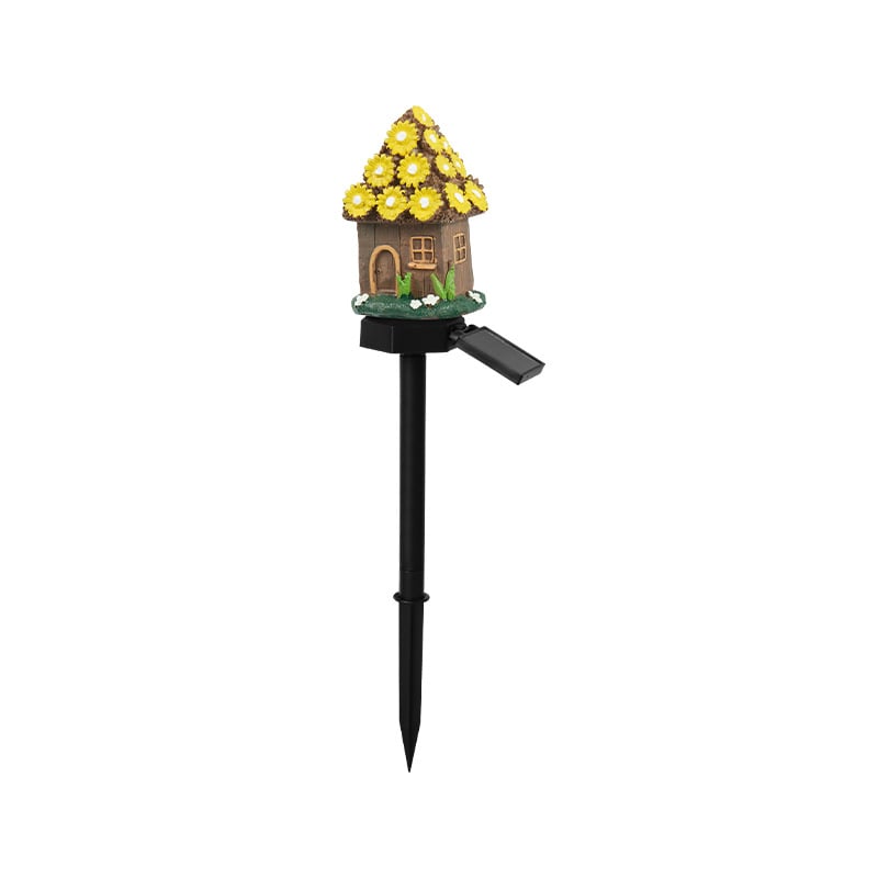MushLumi – Solar Fairy-Tale Mushroom Cottage Light – Yellow Flower House
