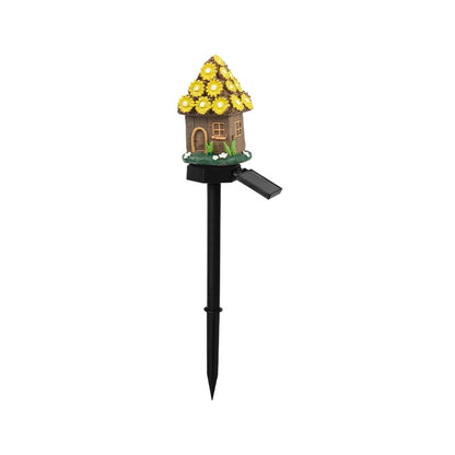 MushLumi – Solar Fairy-Tale Mushroom Cottage Light – Yellow Flower House