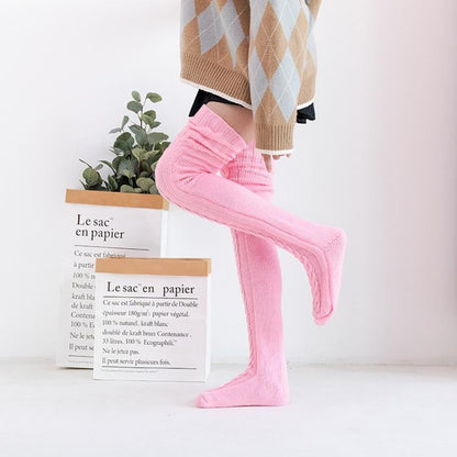 WinterHug – Premium Long Knit Socks – Pink