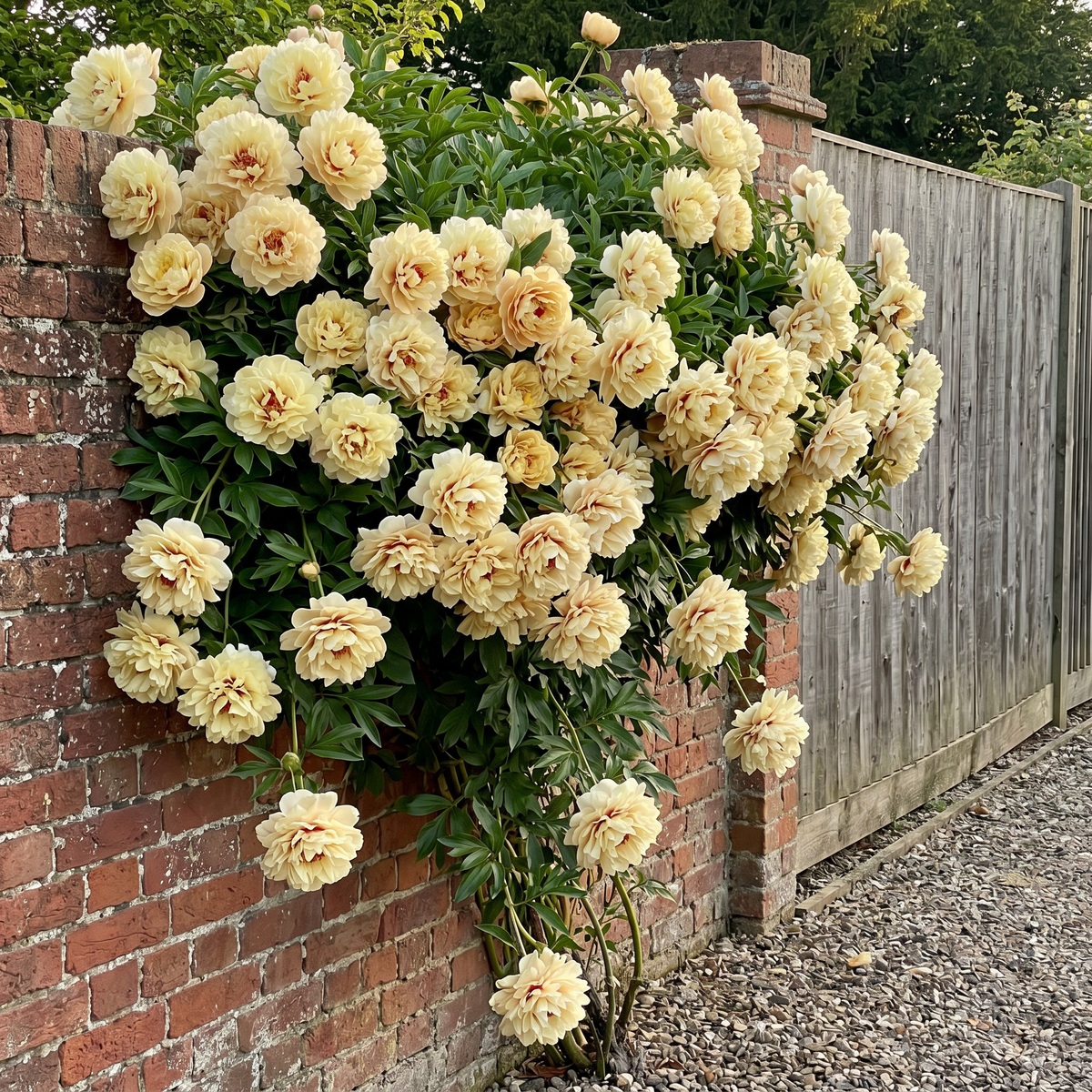 Rare Climbing Peony BulbsBig Full Blooms, Cold Hardy Perennial, Easy to Grow Garden Favorite – King´s Day / 5 Bulbs