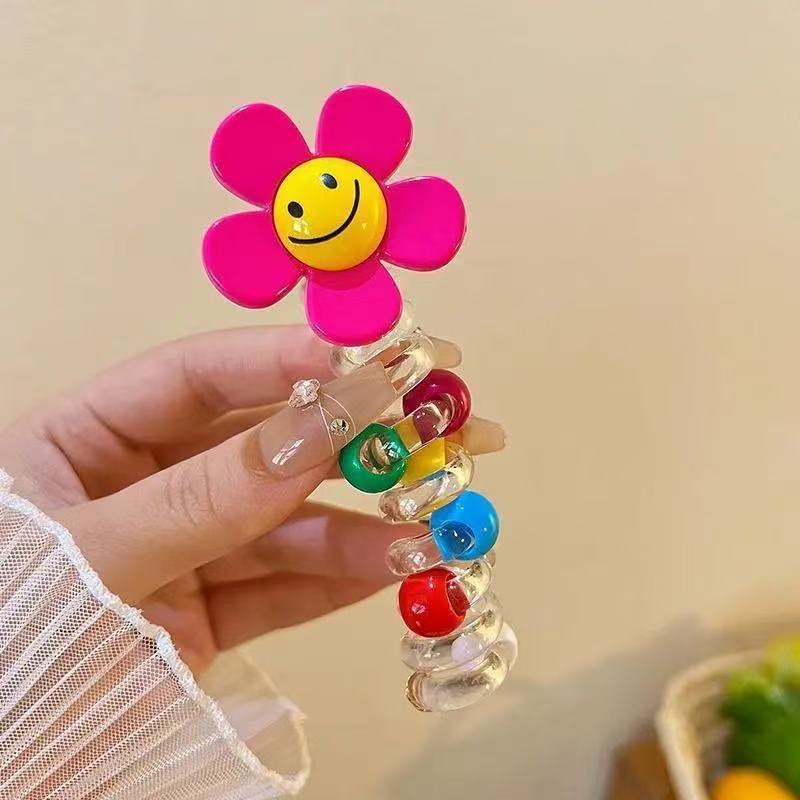 CoilLuxe – Premium Spiral Hair Ties Pack – Red Sunflower