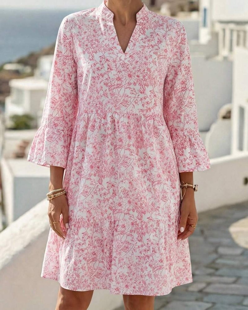 BloomLayer – Floral Tiered V-Neck Dress – image 6