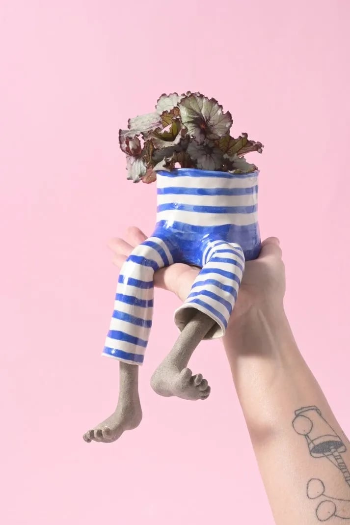 SproutBuddy - Decorative Hanging-Leg Planter – Summer night blues