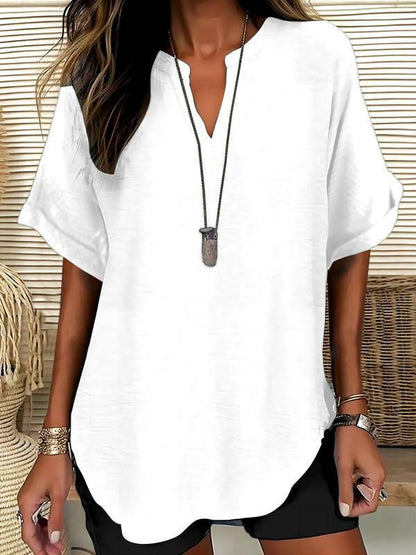 GraceFit – Elegant Comfort Blouse – Off White / S（4-6）