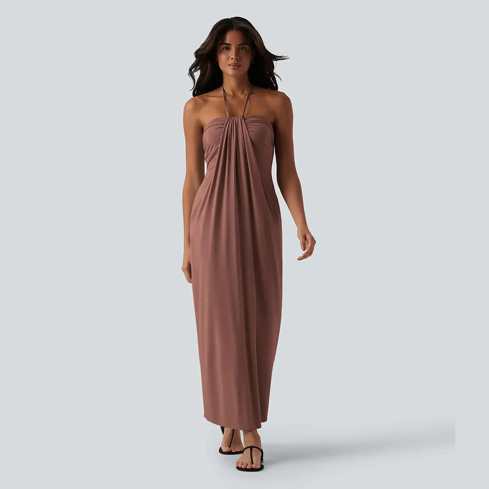 HalterTie – Elegant Back Maxi Dress with Pockets – image 14