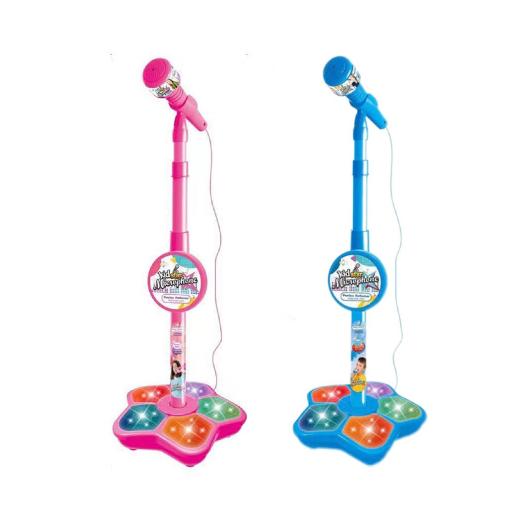 FunVoice – Kids Microphone with Stable Stand – Microphone (Blue + Pink)