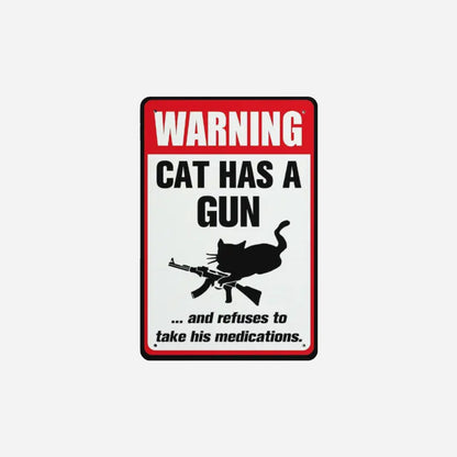 WittyGuard – Funny Dog Warning Sign – Cat / S（6*8in）