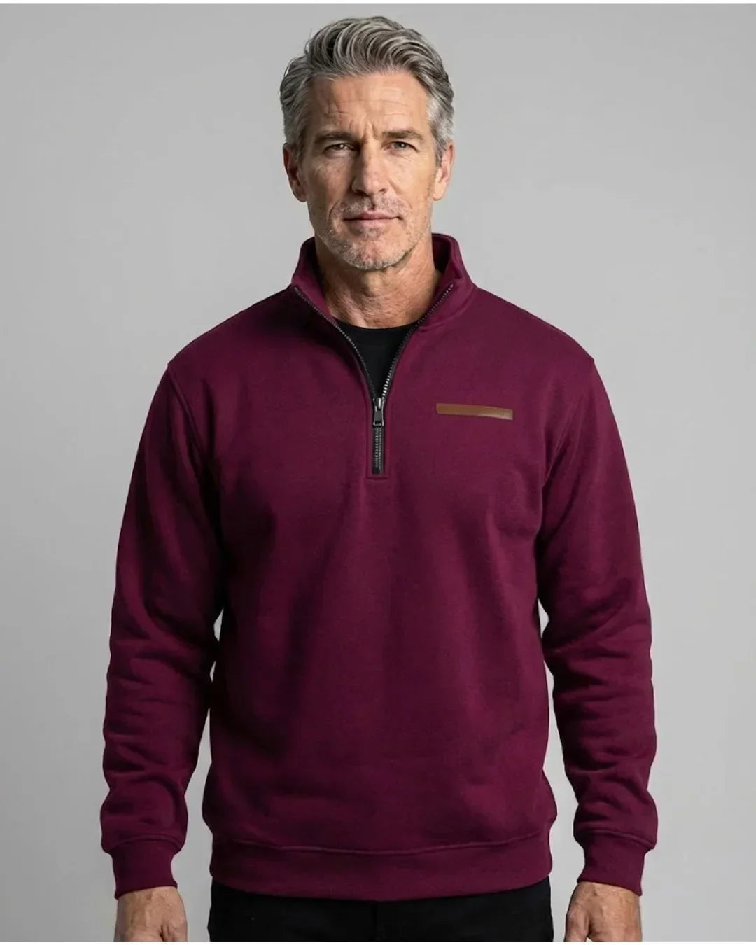 Laluna™ - Casual Fleece Sweater – Burgundy / S