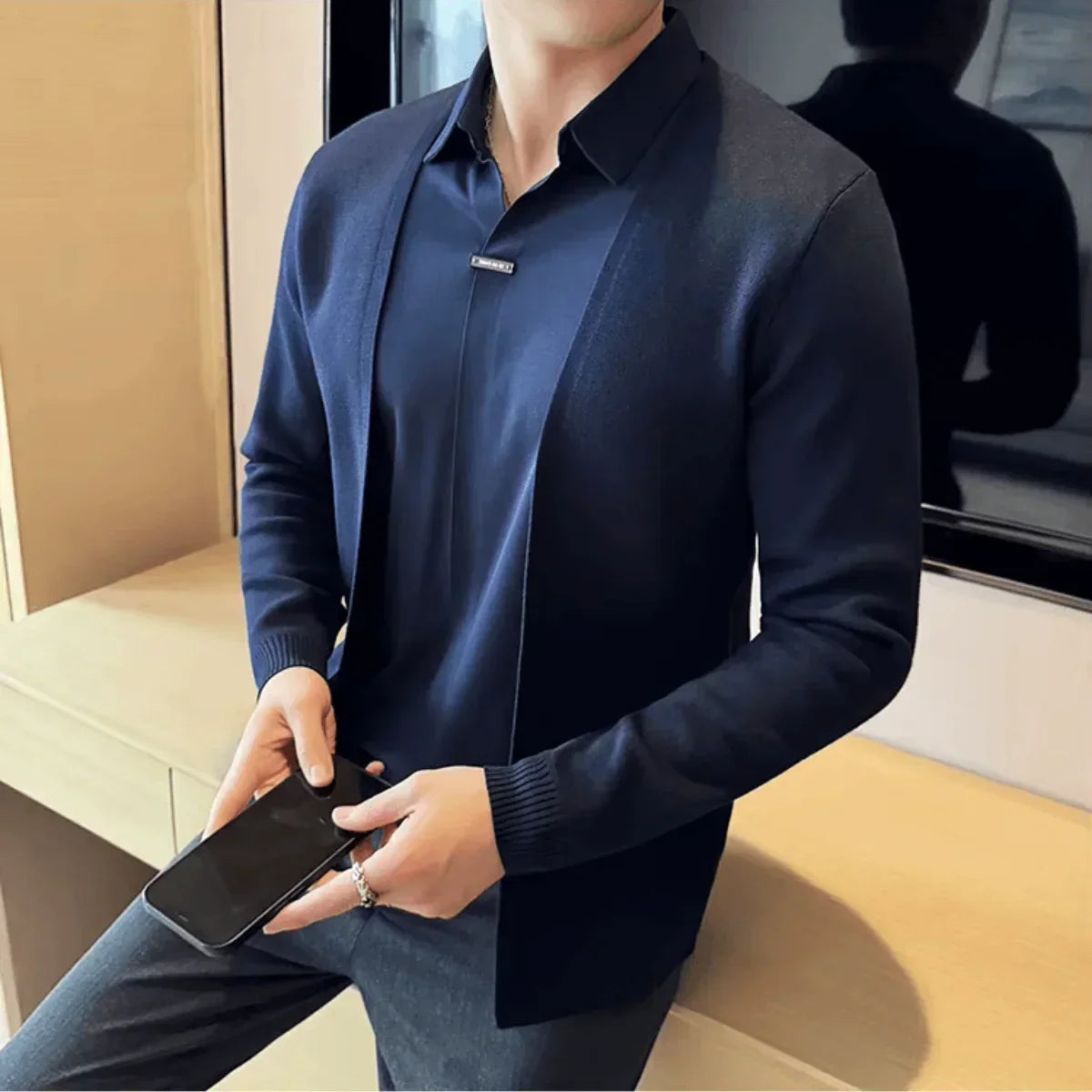 Layer™ – 2-in-1 Shirt with Cardigan Effect – image 4