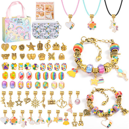 Charmella – Girls Charm Bracelet Making Kit – Colorful-Gold