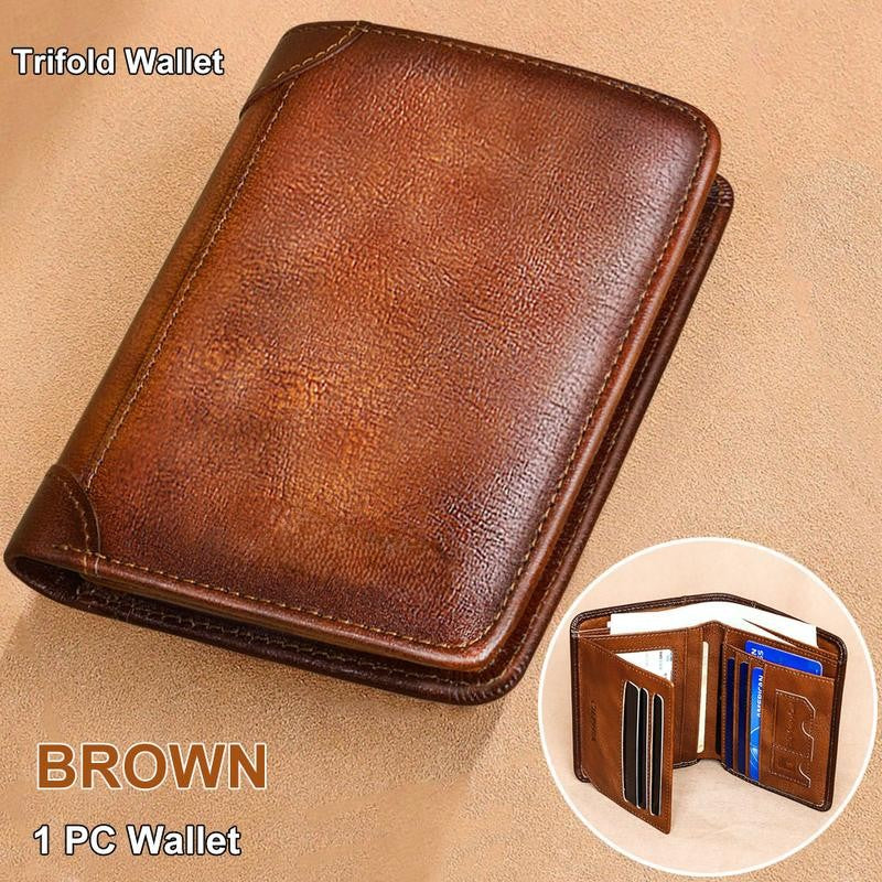 LumeVault – Premium Top-Grain Leather Security Wallet – Brown