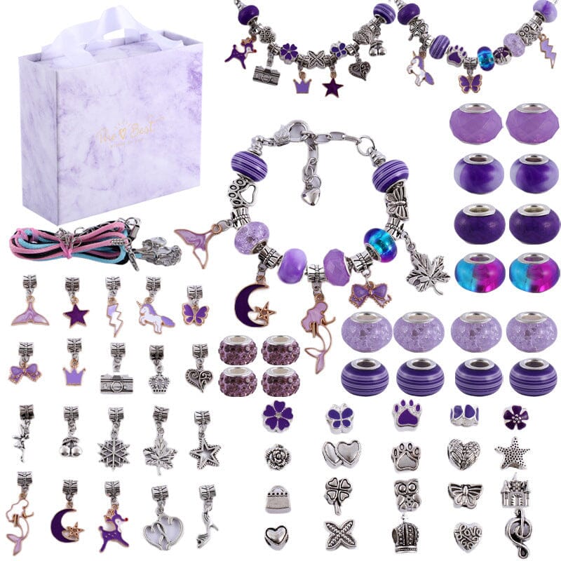 Charmella – Girls Charm Bracelet Making Kit – Purple-Classic