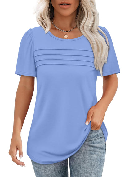 AirSilk – Lightweight Pleated Fashion Tee – Baby Blue / S
