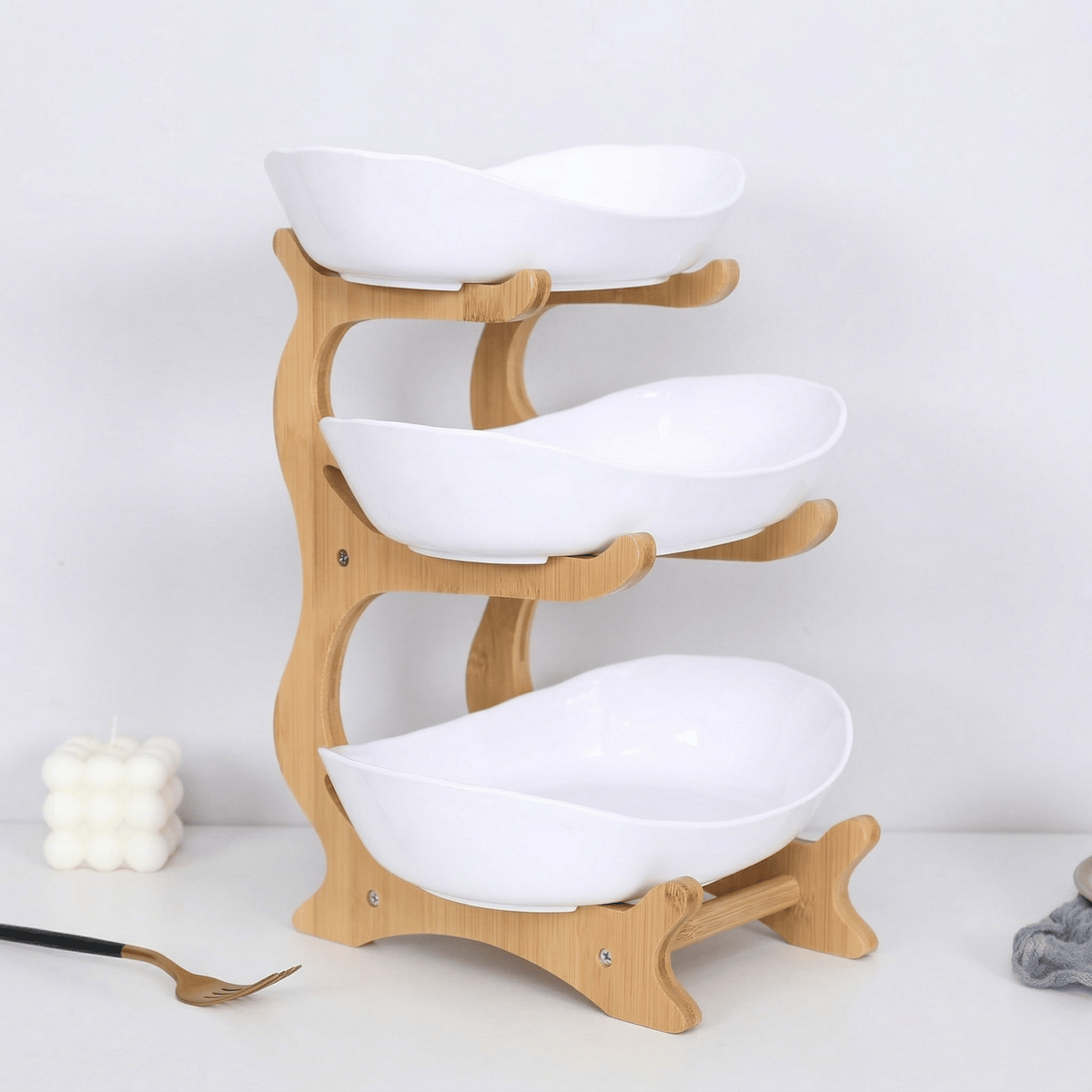 OrganiMax – 3 Tier Kitchen Counter Organizer – White / BUY 1