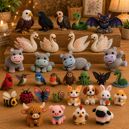 BeadCraft Mini – Tiny 3D Beaded Animal DIY Kit – 11-Piece Set ( 41 Animals & 30% Off &Free shipping)