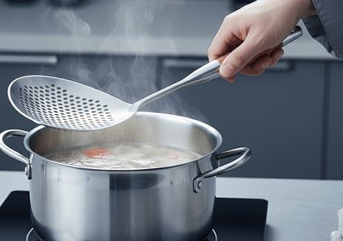 ChefWood – Wooden Handle Stainless Steel Skimmer – image 5