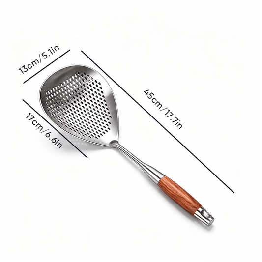 ChefWood – Wooden Handle Stainless Steel Skimmer – 1 PC