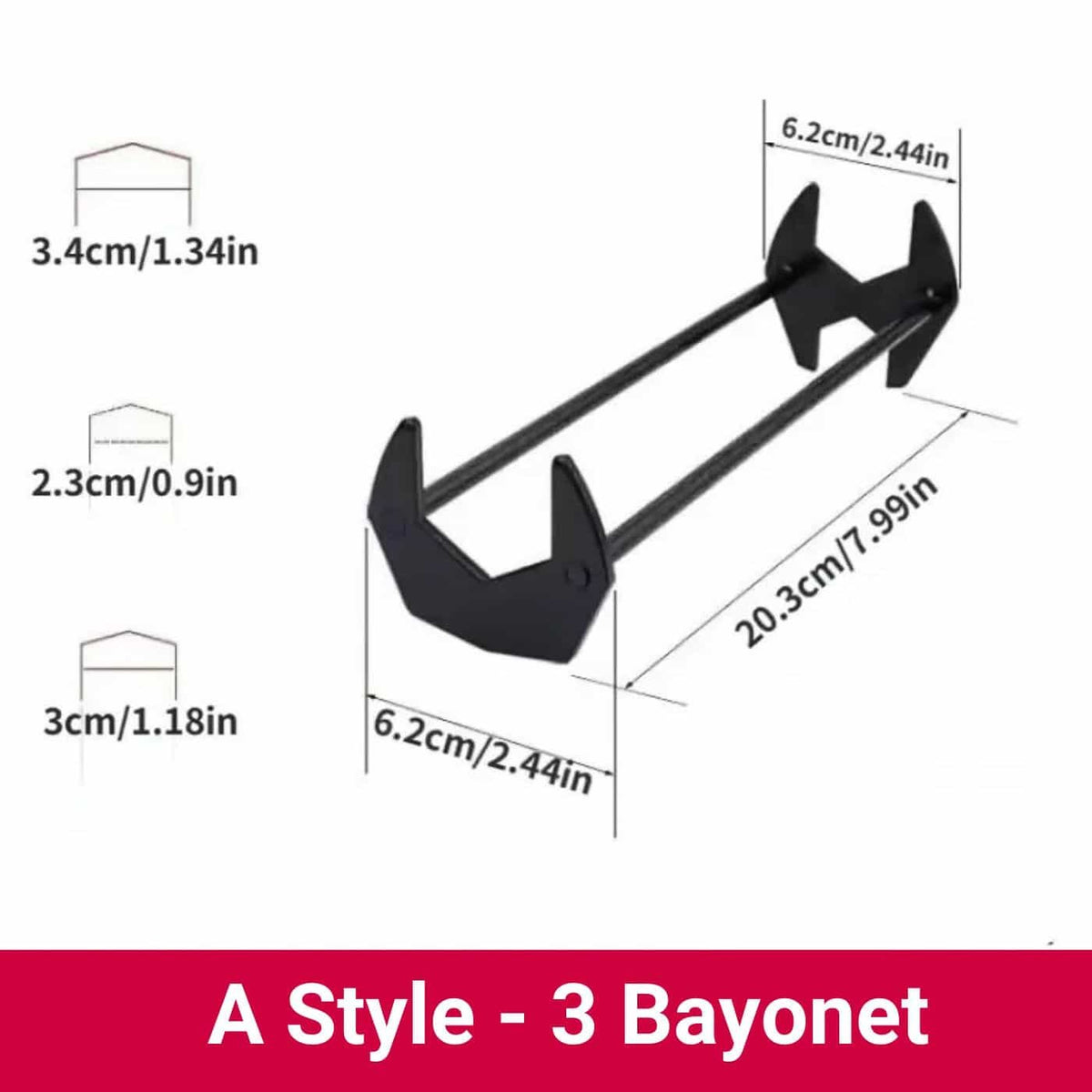 PlumbFlex - Compact Multi-Function Repair Wrench – B - 3 Bayonet