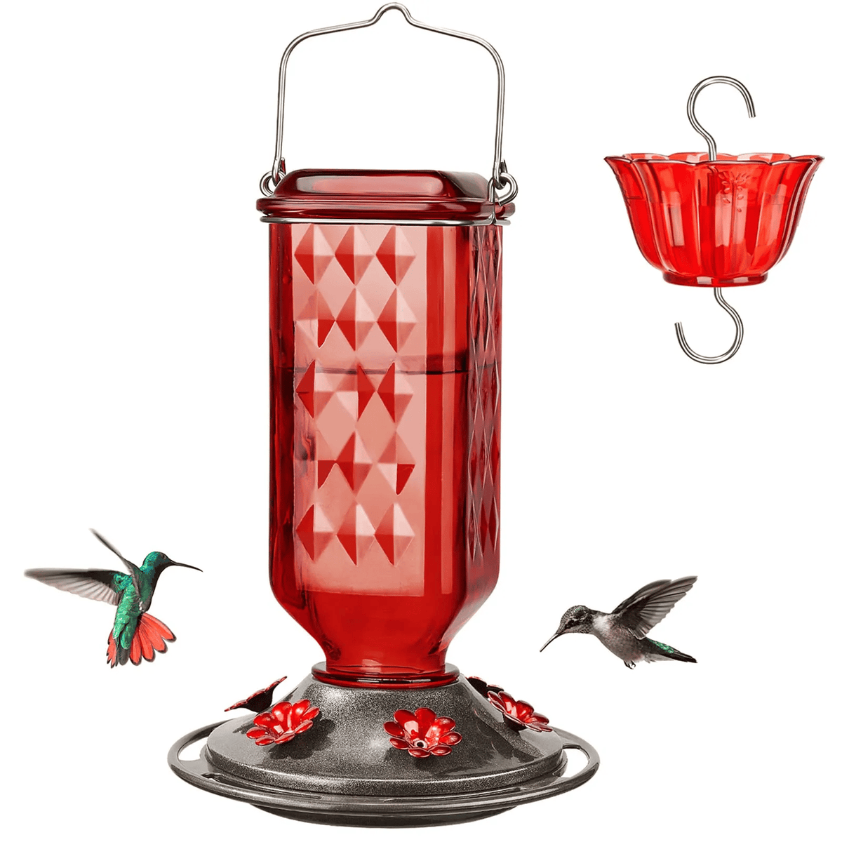 BloomNest – Hummingbird Nectar Feeder – RED