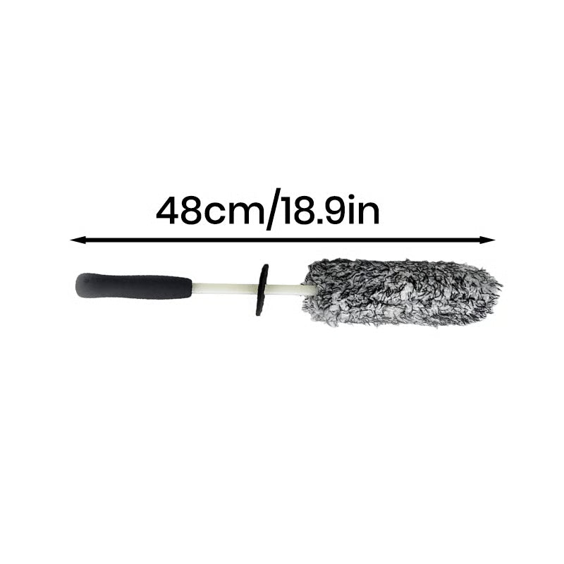 RimCare – Non Abrasive Microfiber Wheel Detail Brush – Black/White Flat Microfiber Brush
