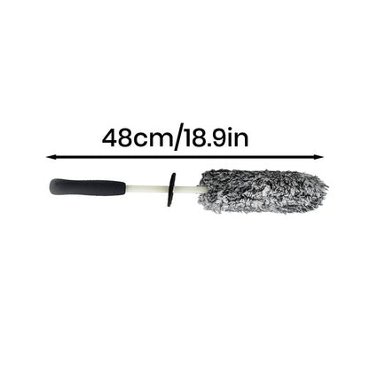 RimCare – Non Abrasive Microfiber Wheel Detail Brush – Black/White Flat Microfiber Brush