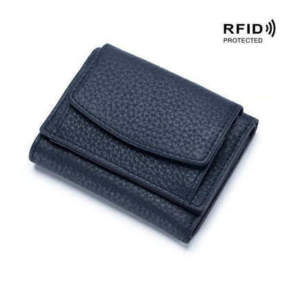 AuraVault - Premium Leather RFID Wallet – Jewel Blue