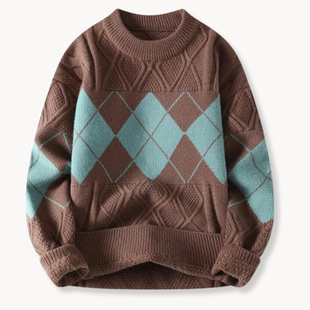 Ellis GeoKnit Sweater – Khaki / S