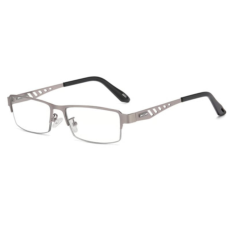 VisionEase – Ultra-Light Smart Photochromic Glasses – Gray / Single Focal & Blue-light blocking（No color change） / '+1.00 / 40-45 AGE