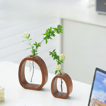 NatureNest – Solid Wood Glass Flower Vase – image 11