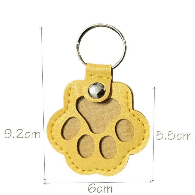 FurTag – Paw Shaped Leather Keychain – Yellow