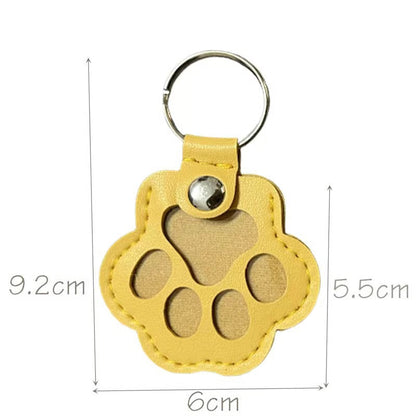 FurTag – Paw Shaped Leather Keychain – Yellow