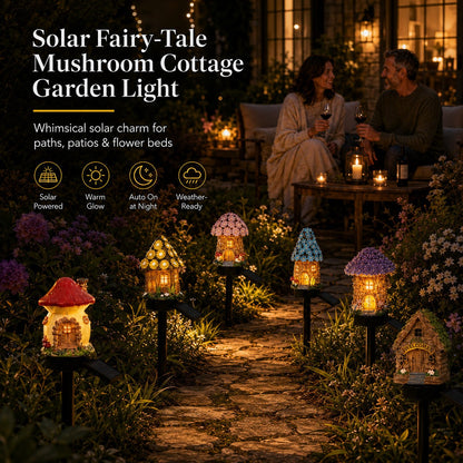 MushLumi – Solar Fairy-Tale Mushroom Cottage Light – Complete 6-Piece Set (Save $5) & Free Shipping