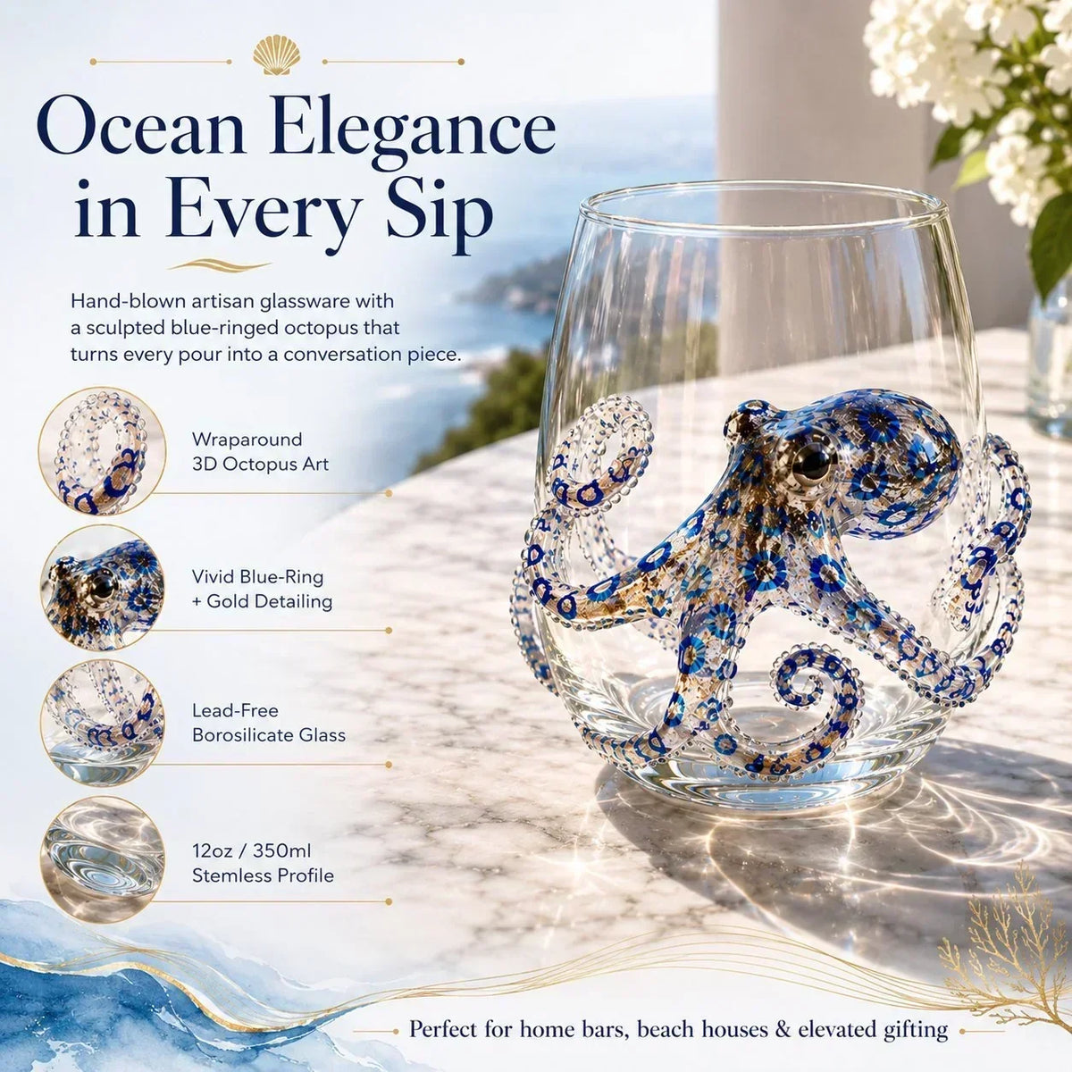 OceanGlow – Blue Ringed Octopus Artisan Glass – image 12