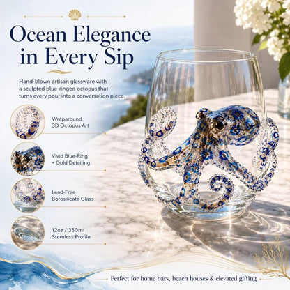 OceanGlow – Blue Ringed Octopus Artisan Glass – image 12