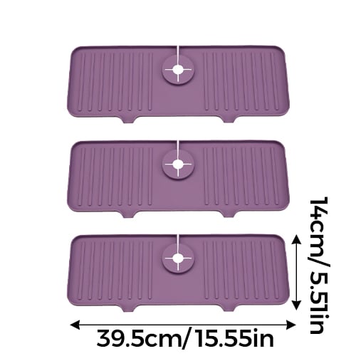 AquaGuard – Protective Kitchen Sink Faucet Mat – Purple*3