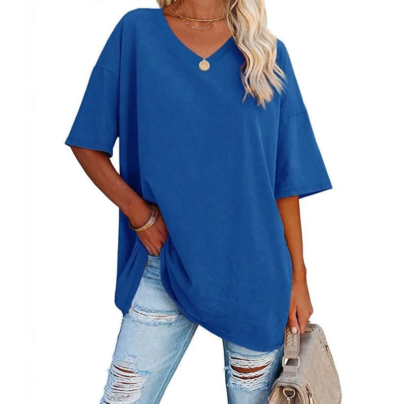 LunaWear – Summer New Women’s Loose T-Shirt – Royal Blue / S