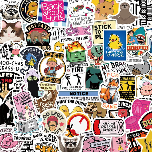 VibeCore – Funny Vinyl Graffiti Stickers – 1 set (130 Pcs)