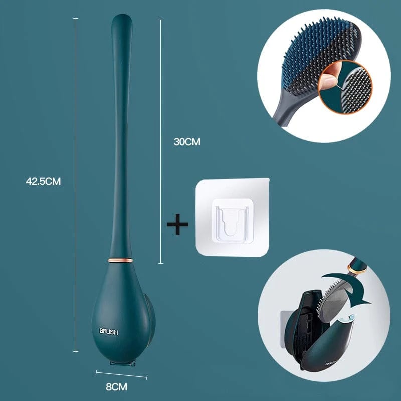 CleanFlow – Flexible Silicone Toilet Brush Set – Dark green / BUY 2 (Save $5)