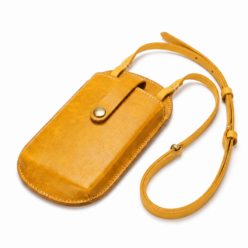 PocketLuxe – Premium Leather Crossbody Phone Bag – Gold