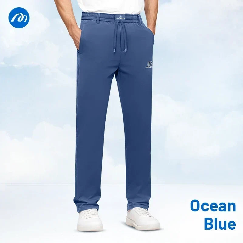 MeshIrons - Men’s Breathable Mesh Panel Casual Pants – Ocean Blue / 28 / 26