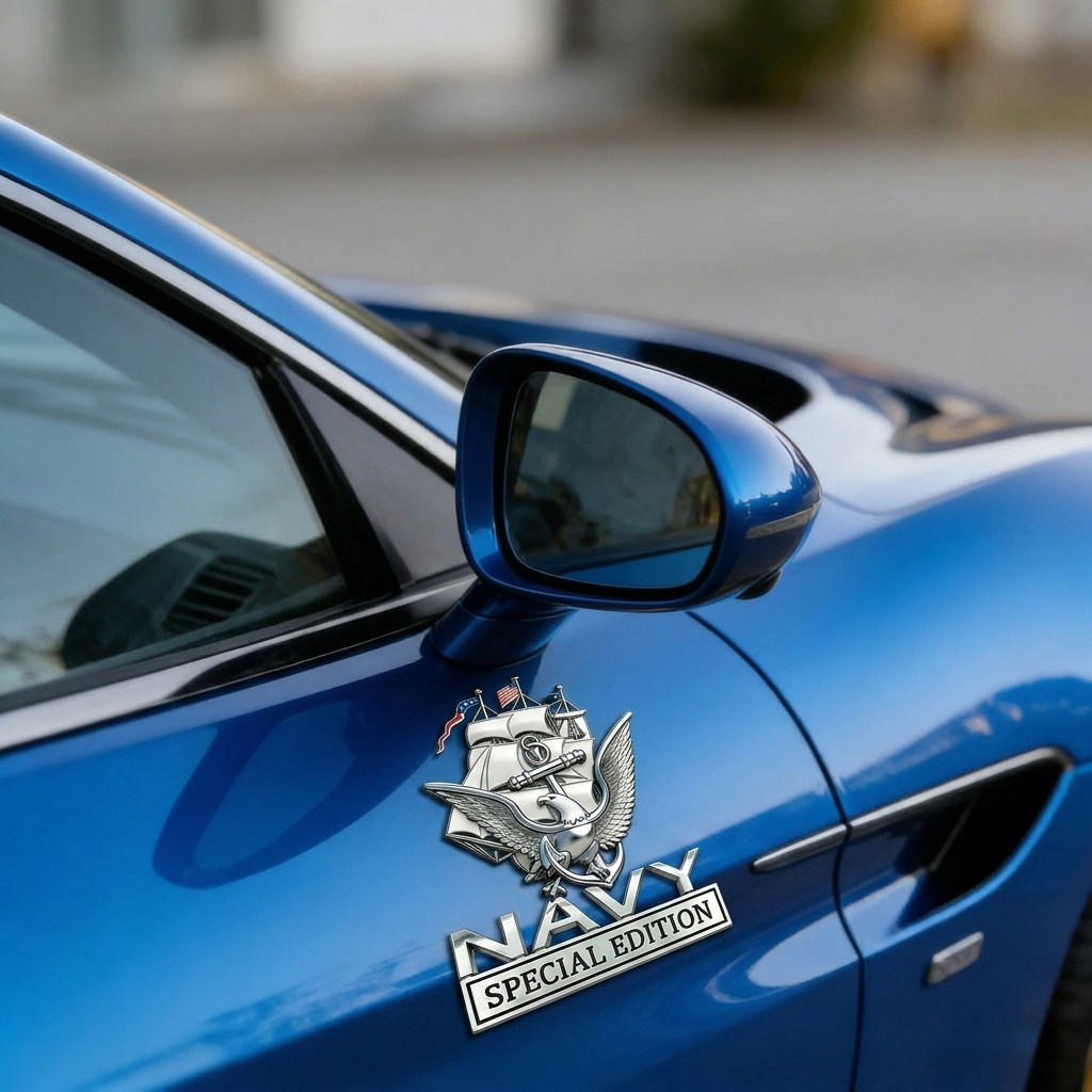 NavyHonor – Navy Veteran Metal Auto Emblem – image 4