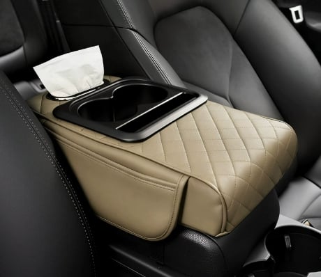 DriveEase – Multifunctional Car Armrest Cushion – Beige