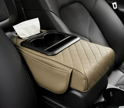 DriveEase – Multifunctional Car Armrest Cushion – Beige