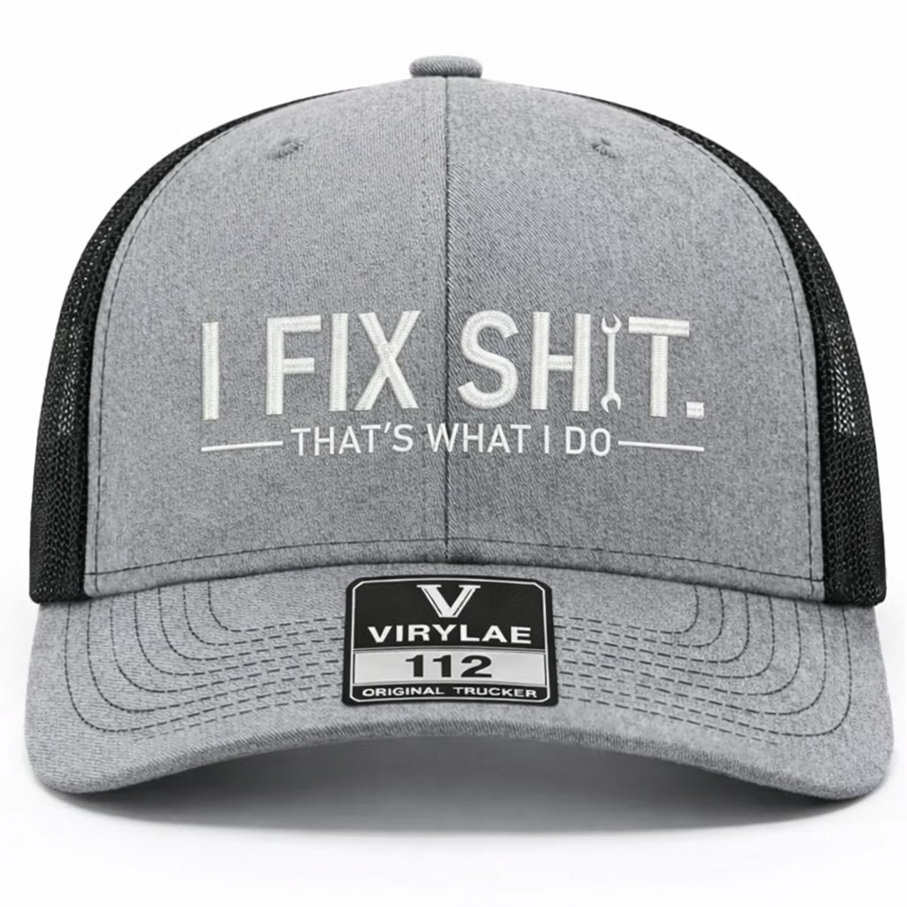 ToolTalk Cap – Funny Fixer Hat – Grey/Black / Buy 1